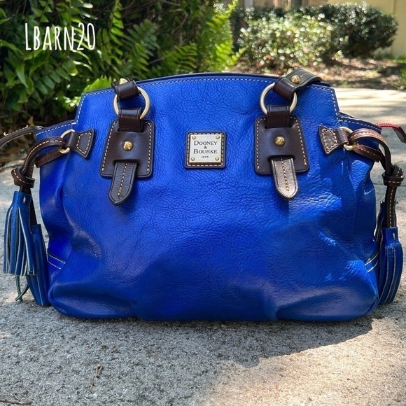 Dooney and Bourke DB Royal Blue Toledo Leather Wing Strap Satchel Florentine Bag - Picture 14 of 14